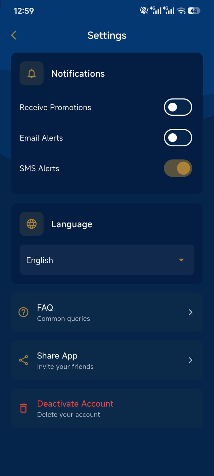 Step 3 account deletion screen